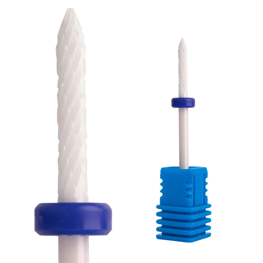 Bit pentru freza de unghii, UBX, ceramic, in forma de bila, alb/albastru, usor de curatat si dezinfectat, lungime 3.9 cm Bit pentru freza de unghii, UBX, ceramic, in forma de bila, alb/albastru, usor de curatat si dezinfectat, lungime 3.9 cm